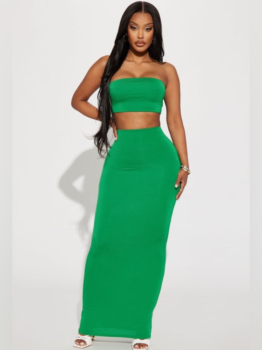 Fashion Nova Another Time Double Lined Skirt Set - Green